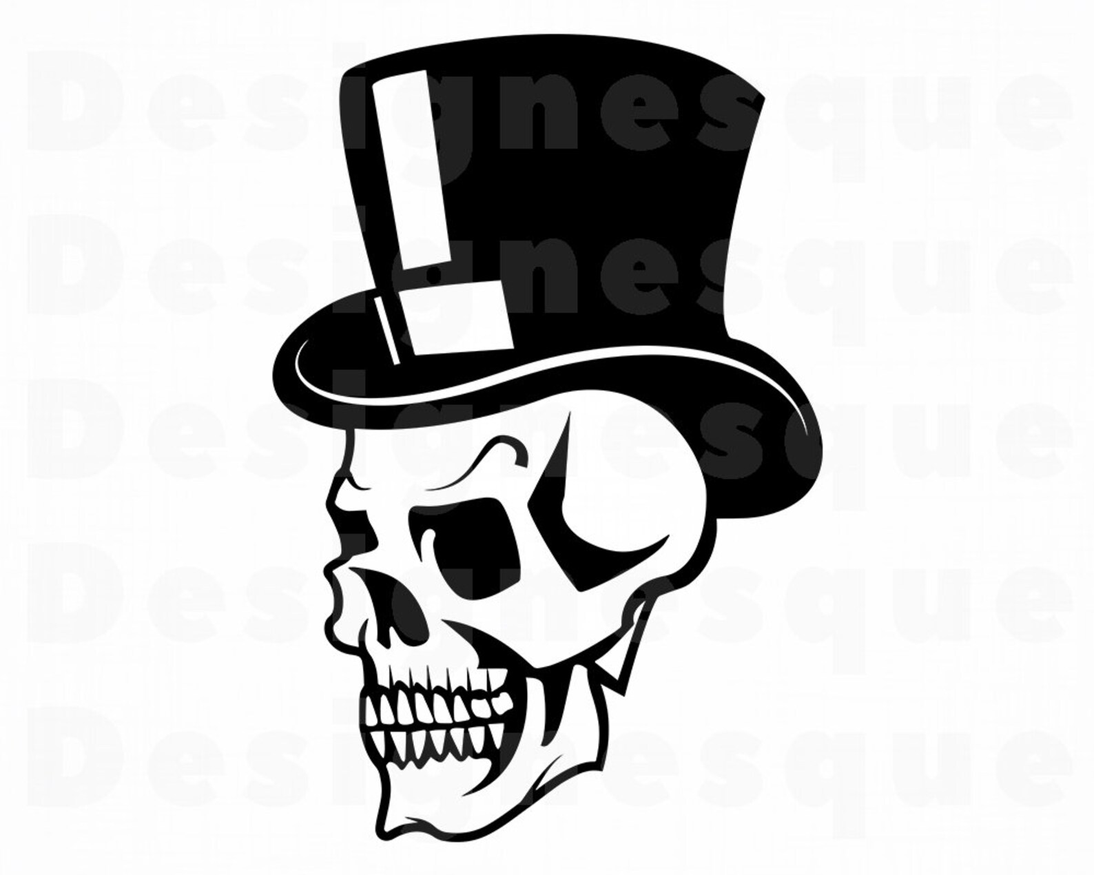 Skull Hat SVG Top Hat Svg Skull Svg Gentleman Skull Etsy