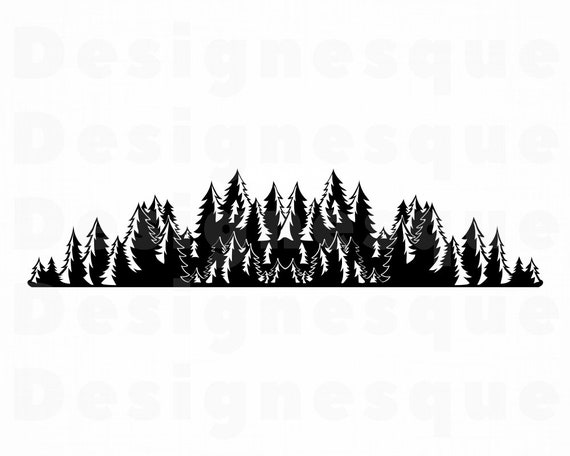 Forest Svg Woods Svg Trees Svg Forest Clipart Forest Files Etsy