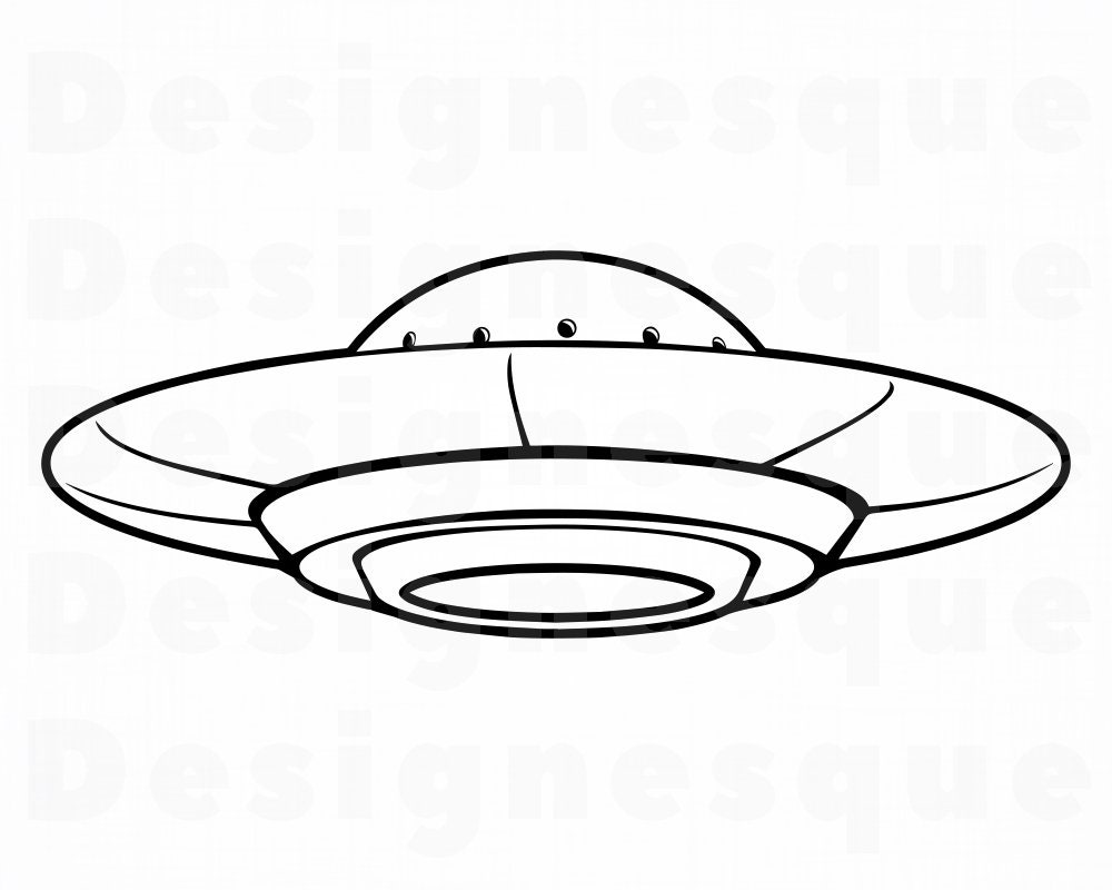 Ufo Clipart UFO Svg Ufo Cut Files For Silhouette UFO Outline #5 Svg Eps