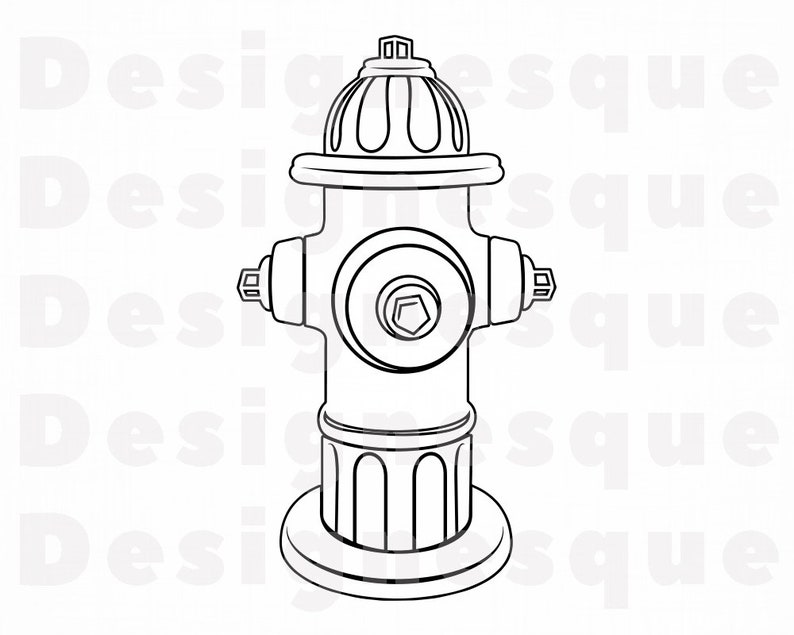 Fire Hydrant Outline 2 SVG Fire Hydrant SVG Firefighter | Etsy