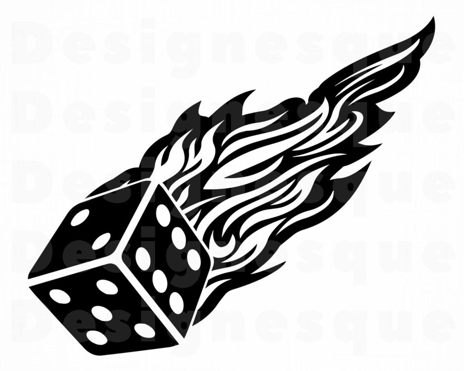 Flaming Dice 2 SVG Dice Svg Dice Clipart Dice Files for Etsy