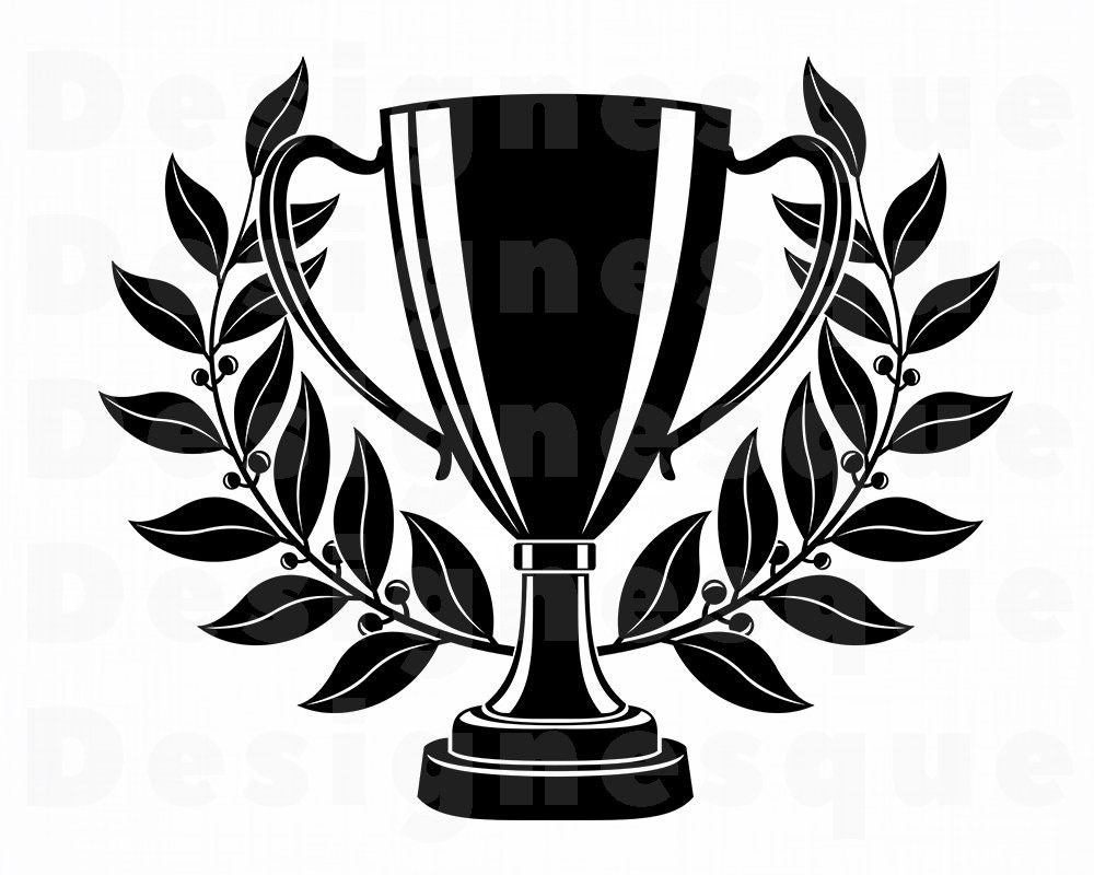Laurel & Trophy SVG Award Svg Prize Svg Trophy Clipart Etsy