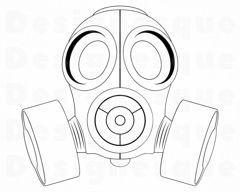 Gas Mask Files for Cricut Gas Mask Clipart Radioactive Svg Gas Mask