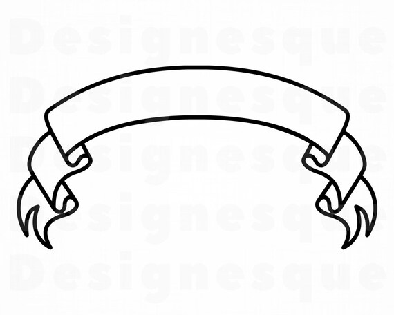 Ribbon Outline 2 Svg Ribbon Svg Decorative Svg Banner Svg Etsy