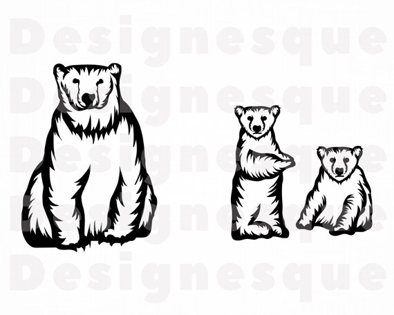 Download Mama Polar Bear Cubs 2 Svg Mama Bear Svg Bear Svg Baby Etsy