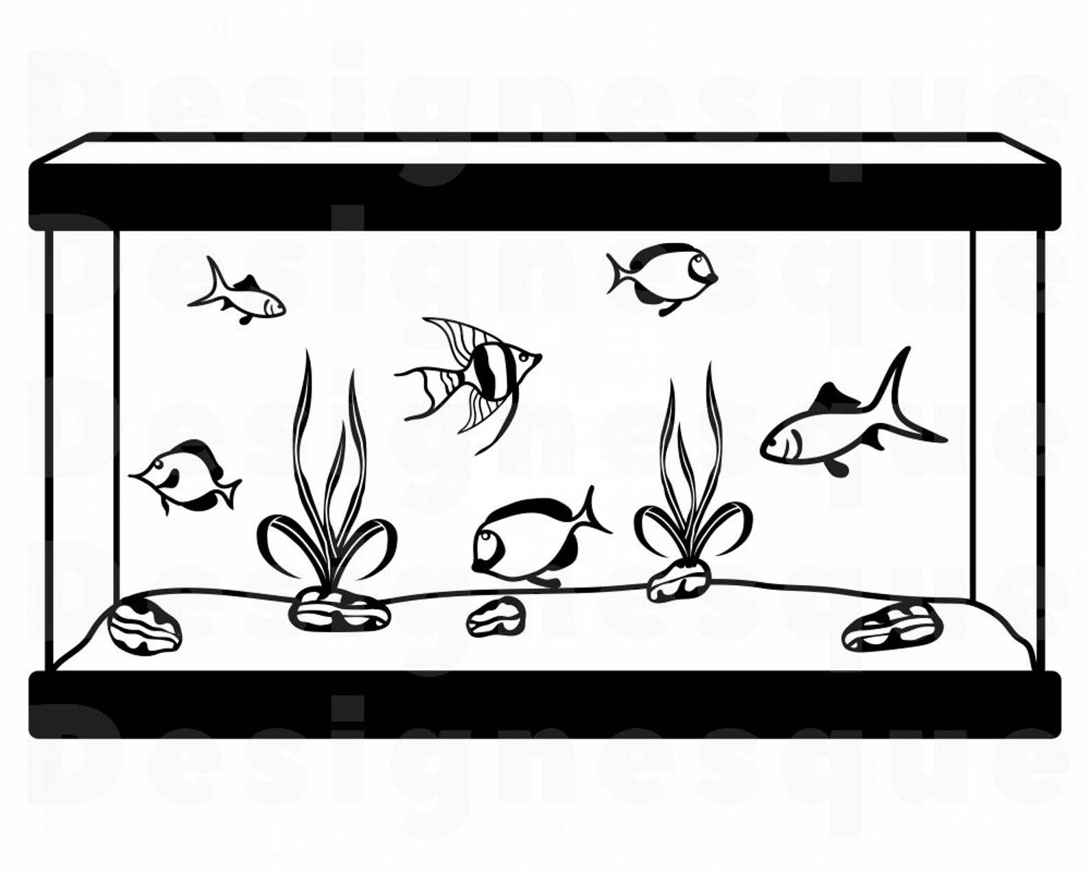 Aquarium SVG Fish Tank Svg Aquarium Clipart Aquarium Files | Etsy