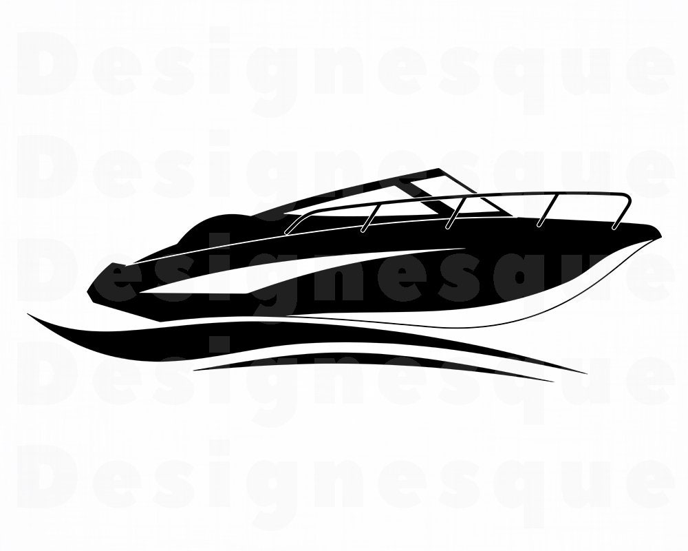 Speed Boat Files for Cricut Png Yacht Svg Speed Boat Clipart Dxf Cut