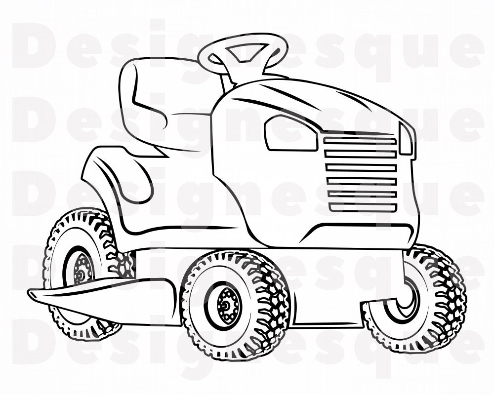 Download Lawn Mower Tractor Outline 3 SVG Lawn Mower SVG ...