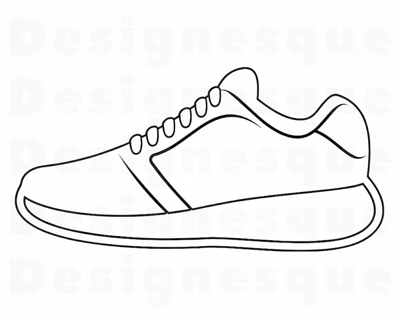 Sneaker Outline SVG Sneaker Svg Running Shoes Svg Sneaker