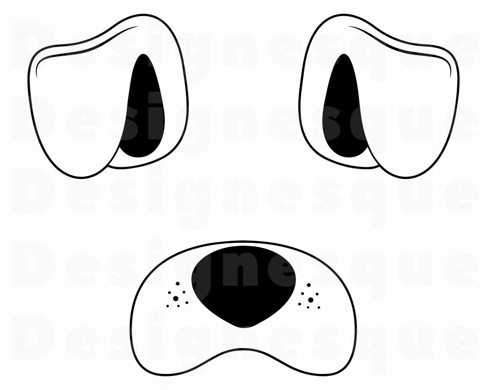 Dog Nose Ears Outline SVG Dog Ears Svg Dog Nose Svg Dog | Etsy