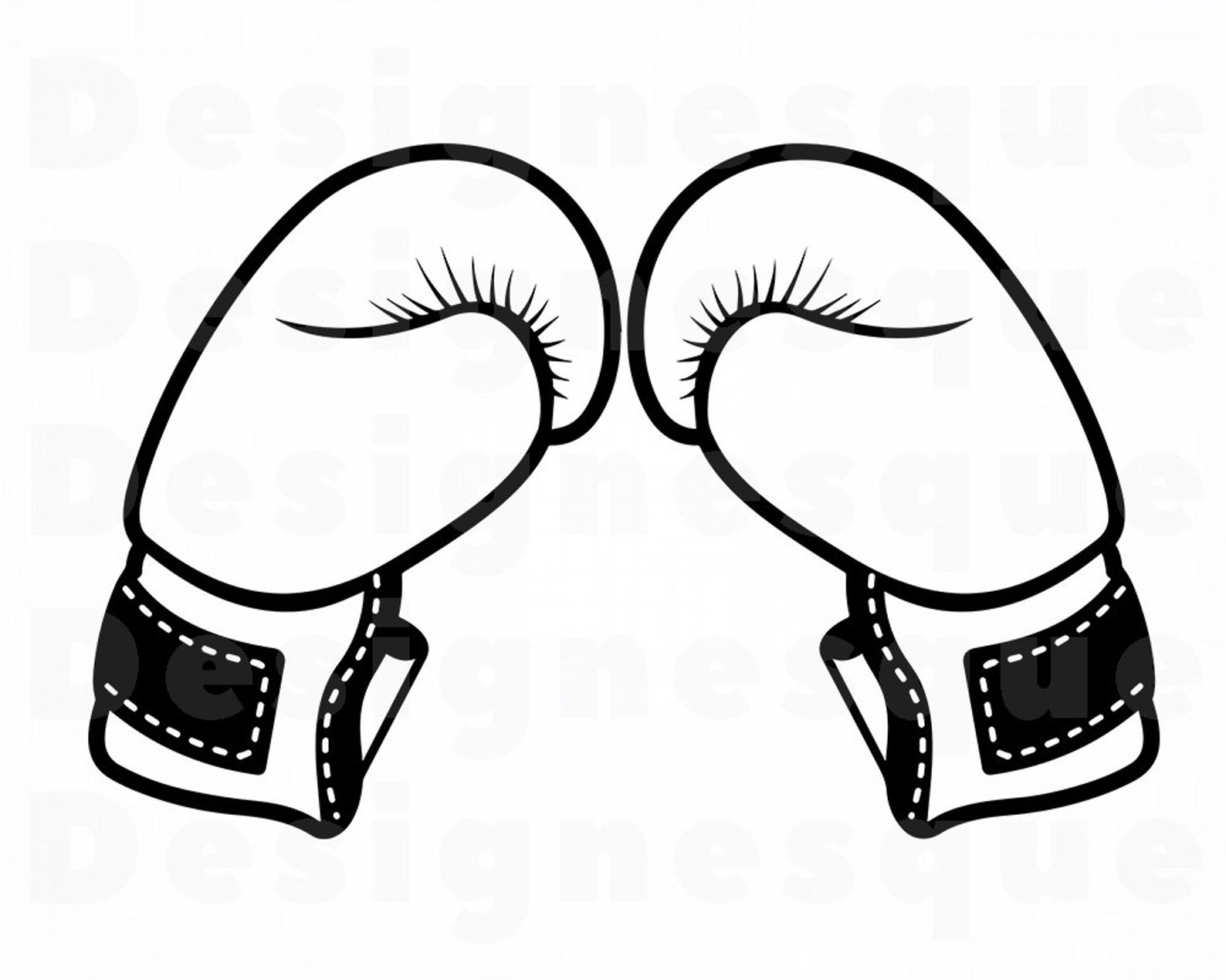 Boxing Gloves Outline 3 SVG Boxing Svg Boxing Gloves Etsy