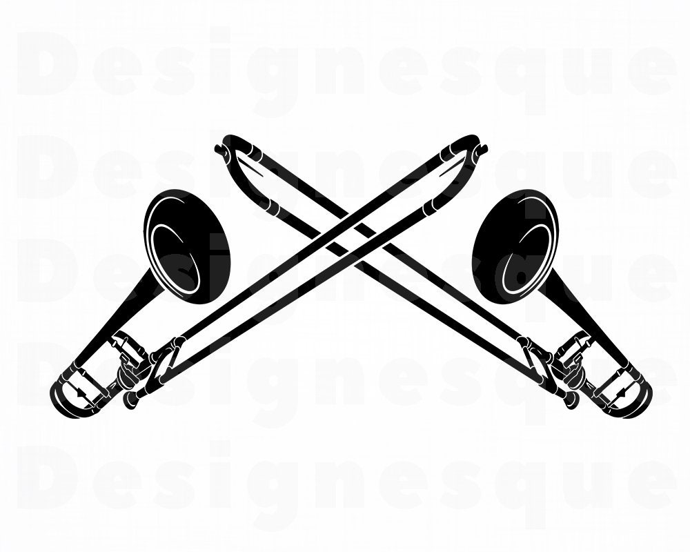 Trombone 2 SVG Trombone SVG Trombone Clipart Trombone Etsy