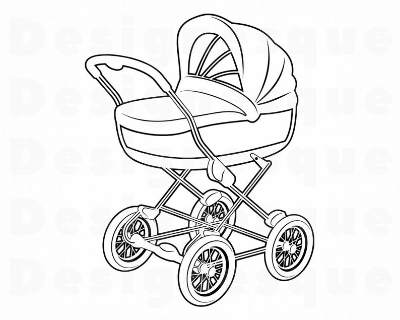 Download Stroller Outline 2 SVG Stroller Carriage Svg Baby Carriage ...