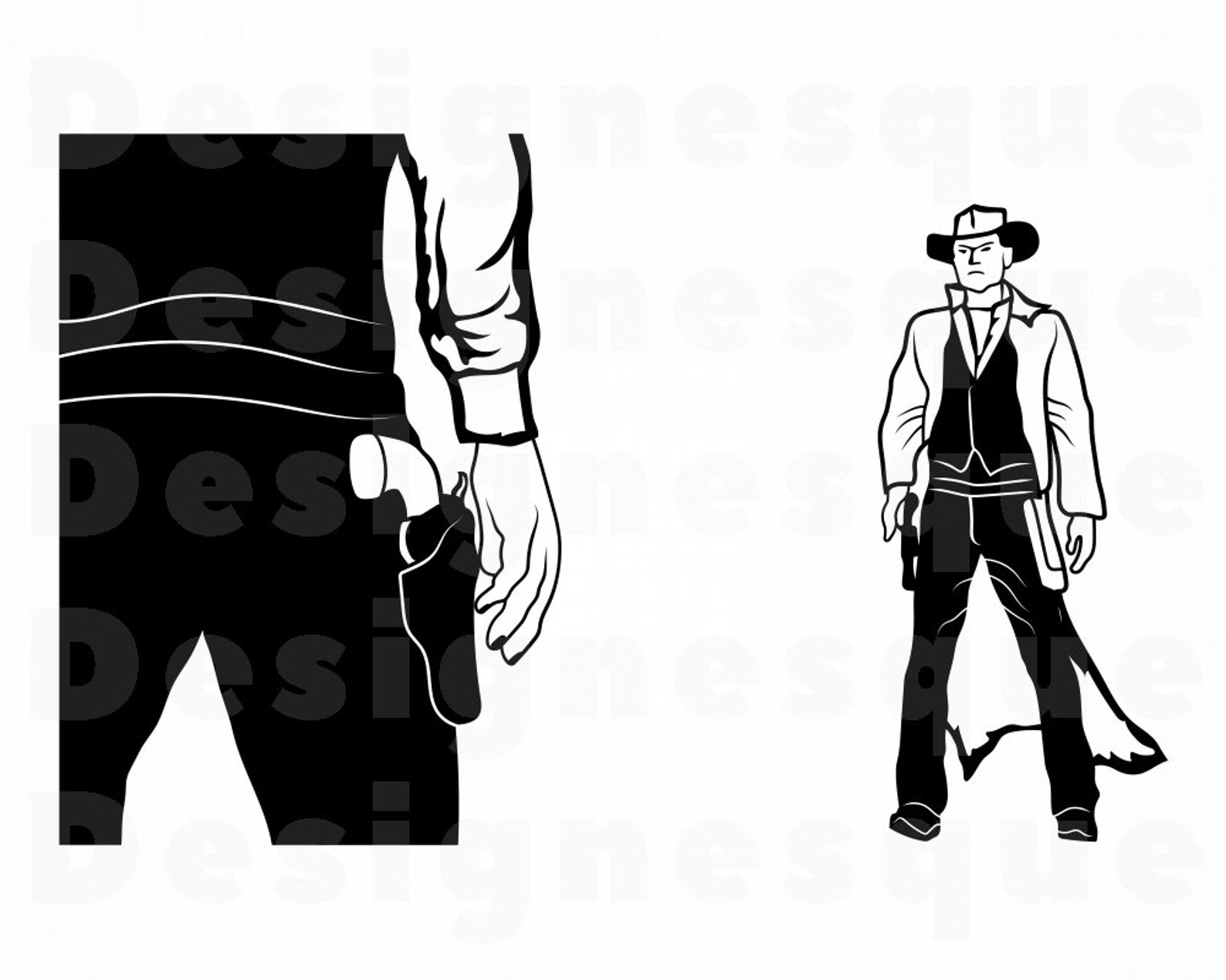 Cowboy Standoff 4 Svg Cowboy Svg Wild West Svg Cowboy Etsy