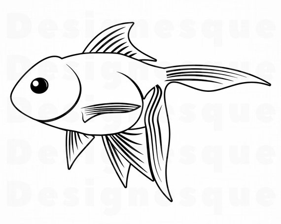 Download Goldfish Outline Svg Goldfish Svg Fish Svg Goldfish Etsy