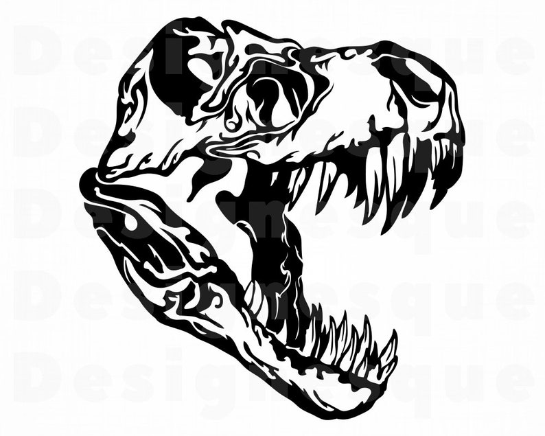 t rex skeleton skull
