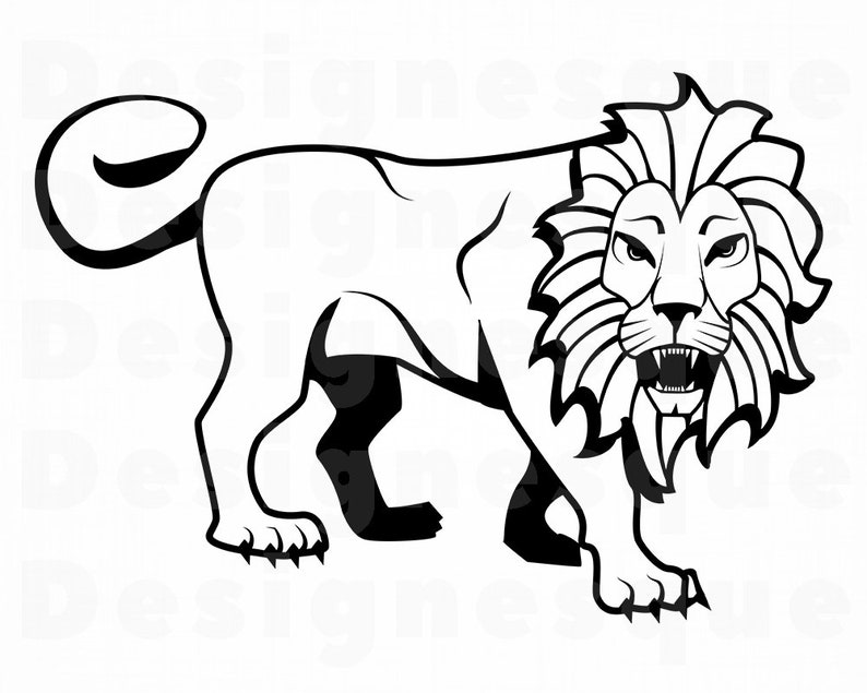 Lion SVG Löwe Umriss Löwe Clipart Svg Löwe-Dateien für | Etsy