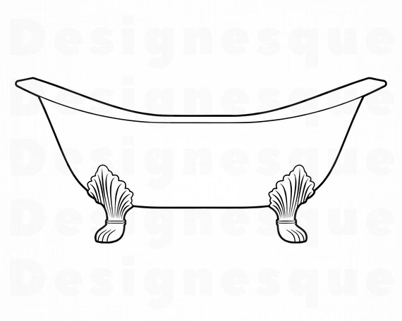 Bathtub Outline Svg Bathtub Svg Bath Svg Shower Svg Etsy
