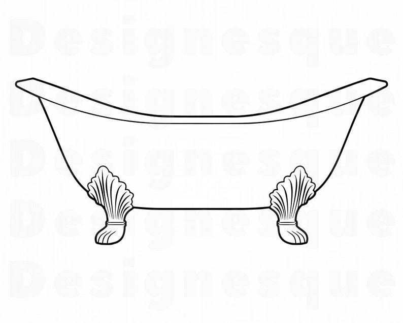 Bathtub Outline SVG Bathtub SVG Bath Svg Shower Svg Etsy