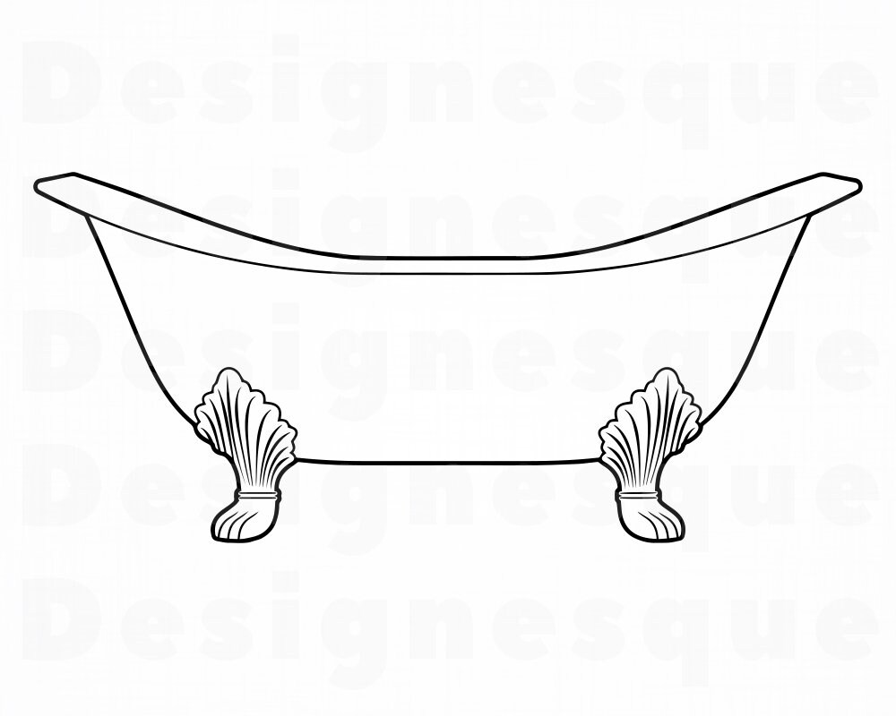 Bathtub Outline SVG Bathtub SVG Bath Svg Shower Svg | Etsy
