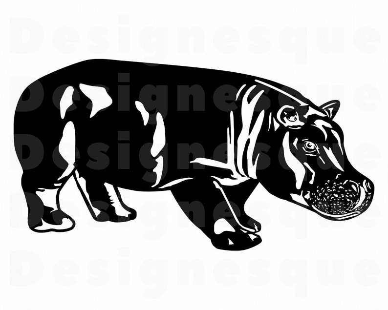 Download Hippo SVG Hippopotamus Svg Hippo Clipart Hippo Files for | Etsy