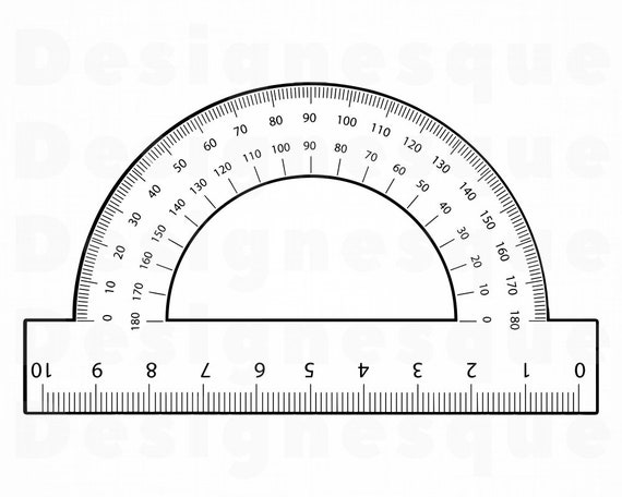 Download Protractor Ruler 2 Svg Ruler Svg Math Svg Protractor Ruler Etsy