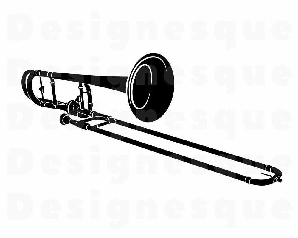 Trombone SVG Trombone Clipart Trombone Files for Cricut Etsy