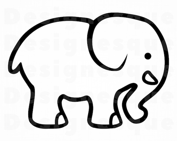 Download Elephant Outline 4 Svg Elephant Svg Elephant Outline Etsy