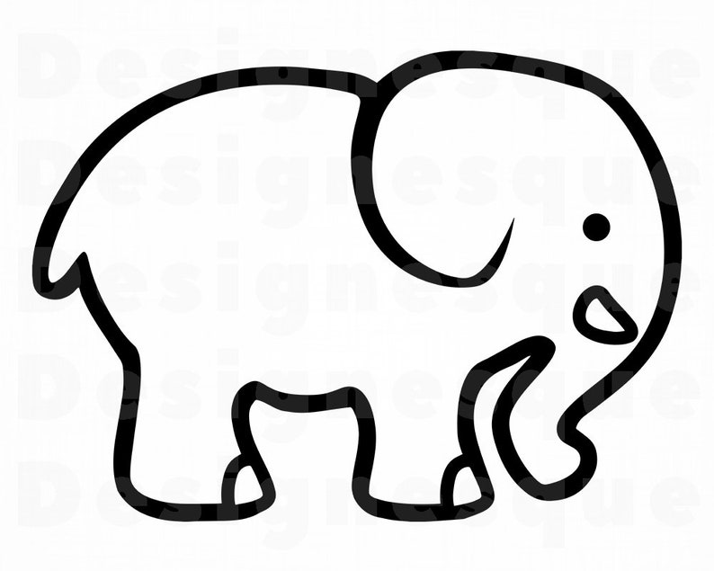 Elephant Outline 4 SVG Elephant SVG Elephant Outline | Etsy