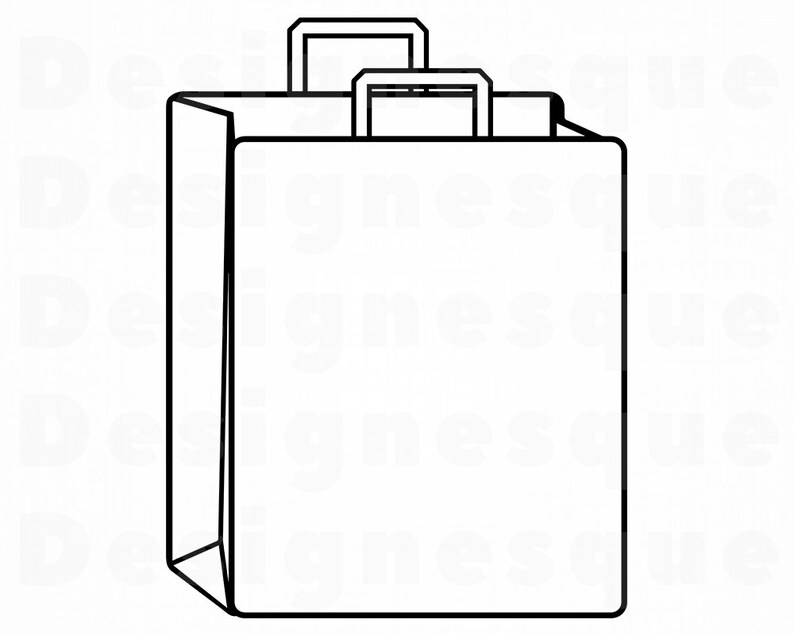 Shopping Bag Outline SVG Shopping Svg Shopping Bag Clipart Etsy