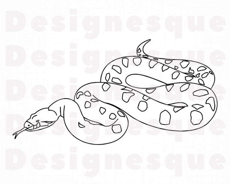 Anaconda Outline 3 SVG Anaconda SVG Snake Svg Python Svg | Etsy
