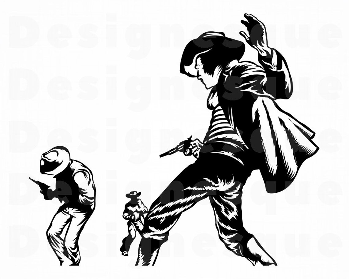 Cowboy Standoff 5 Svg Cowboy Svg Wild West Svg Cowboy Etsy