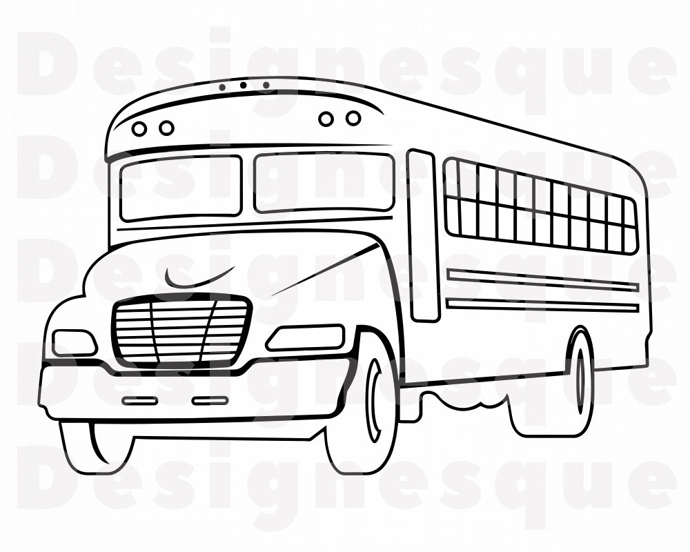 School Bus Outline 2 SVG School Bus SVG School Bus Clipart Etsy