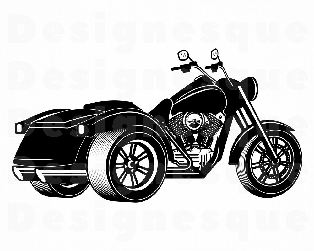 Motorcycle Svg Eps Trike Motorcycle 3 Svg Cut Files For Silhouette Png