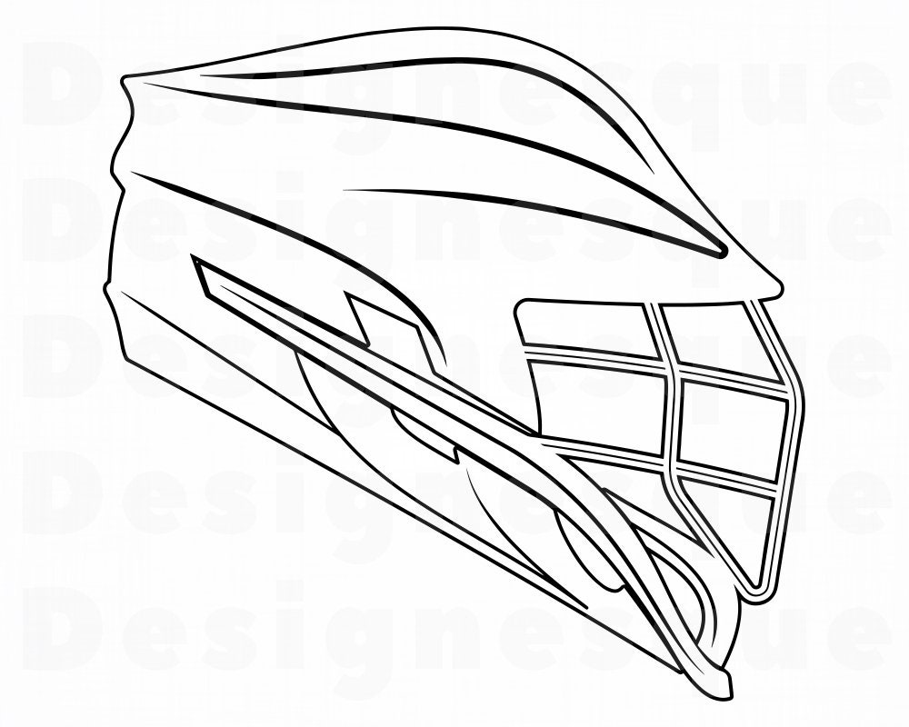Lacrosse Helmet Outline SVG Lacrosse Helmet Svg Lacrosse Etsy