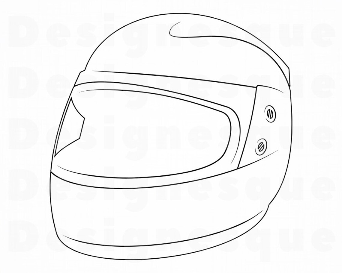 Motorcycle Helmet Outline SVG Motorcycle Helmet Clipart Etsy