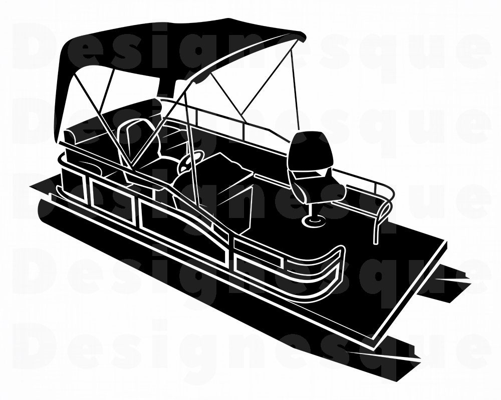 Png Pdf Pontoon Boat 2 Svg Files For Cricut Eps Dxf Pontoon Boat Cut