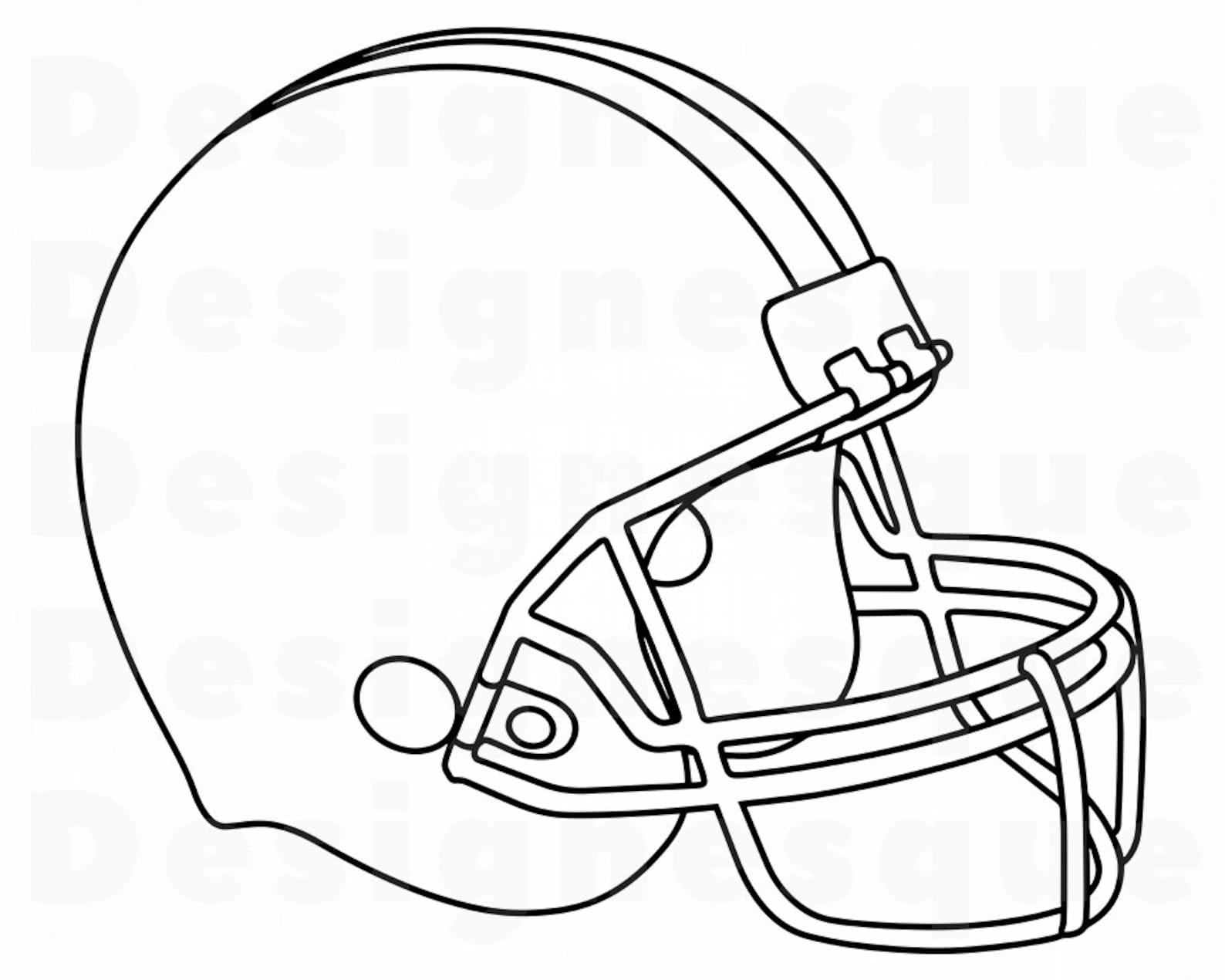 Football helmet outline clipart