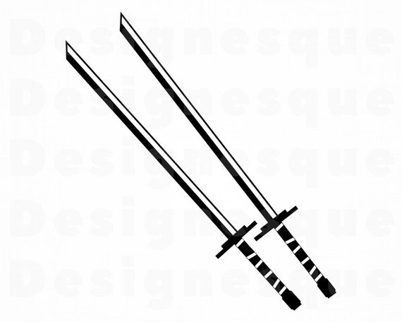 Ninja Swords Svg Sword Svg Ninja Svg Ninja Clipart Ninja Etsy