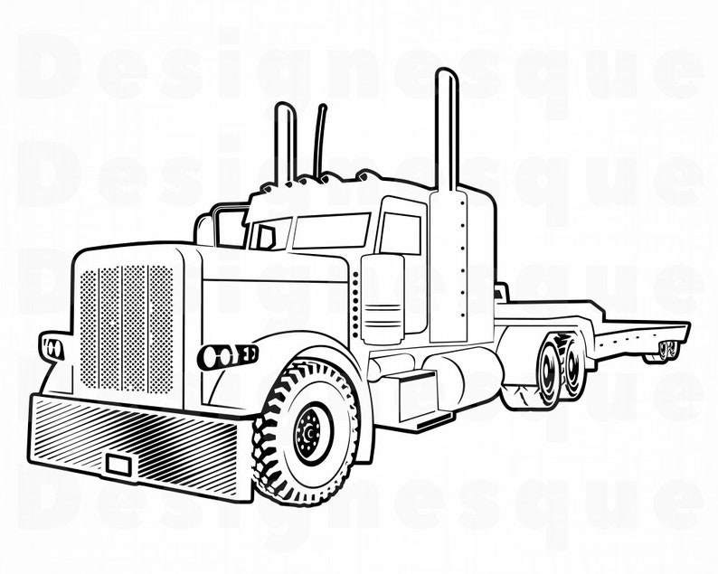 Free Free 272 Outline Semi Truck Svg SVG PNG EPS DXF File