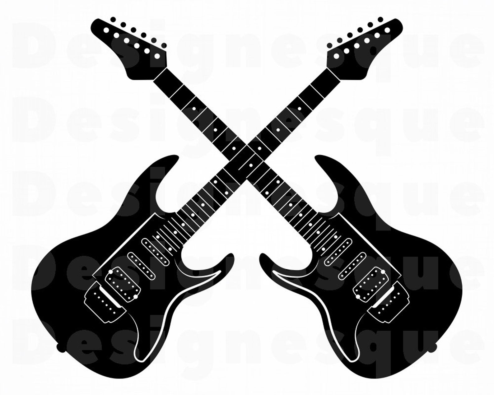 Logotipo de guitarra 4 SVG Guitarra SVG Clipart de Etsy