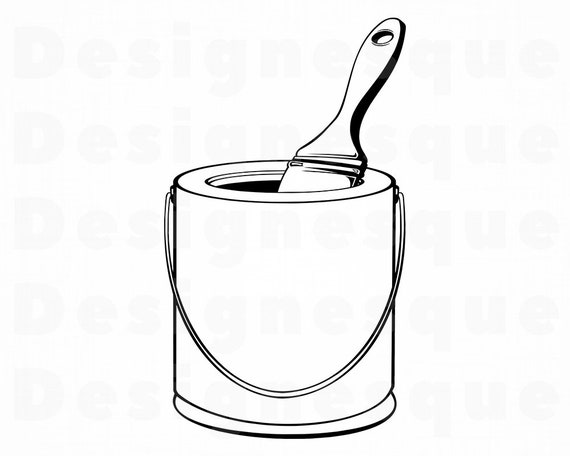 Malerei Umriss Svg Malen Svg Farbeimer Malerei Clipart Etsy