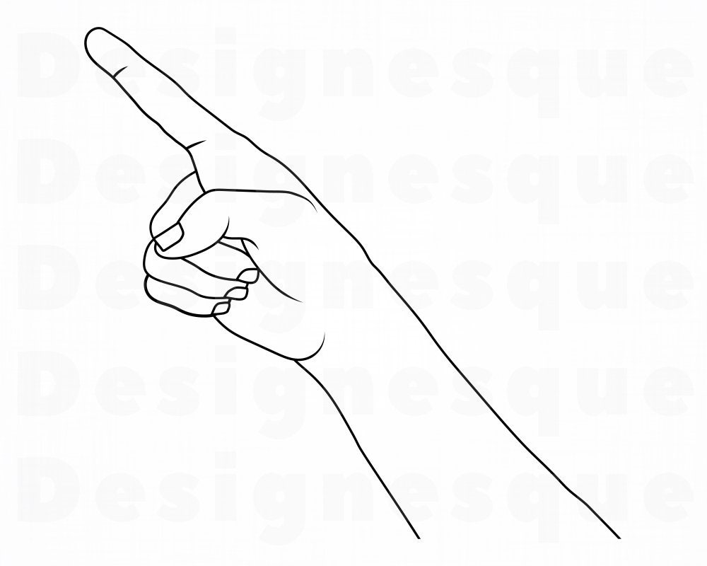 Pointing Hand Outline Svg Pointing Finger Svg Pointing Etsy