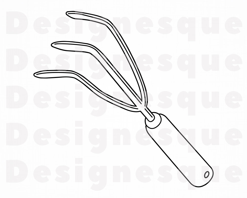Hand Cultivator Outline SVG Gardening Svg Landscaping Svg Etsy