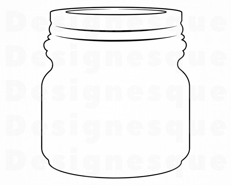 Dxf Mason Jar Files for Cricut Mason Jar Clipart Png Mason Jar Cut Files For Silhouette Mason Jar Svg Eps Mason Jar Outline #3 SVG