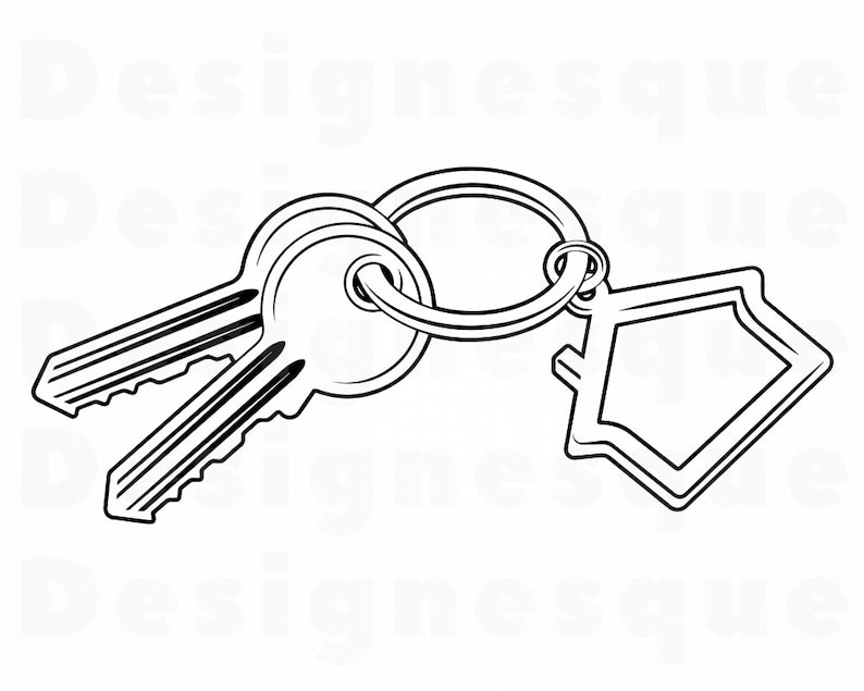 Download House Keys Outline SVG Home Keys SVG House Keys Clipart | Etsy