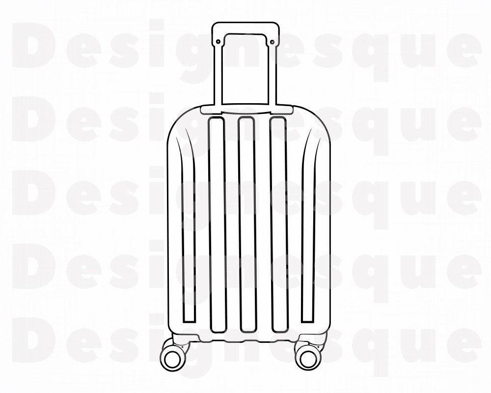 Luggage Outline SVG Suitcase SVG Vacation Travel Luggage Etsy