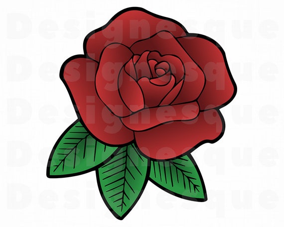 Download Red Rose Svg Rose Svg Red Rose Clipart Red Rose Files For Etsy
