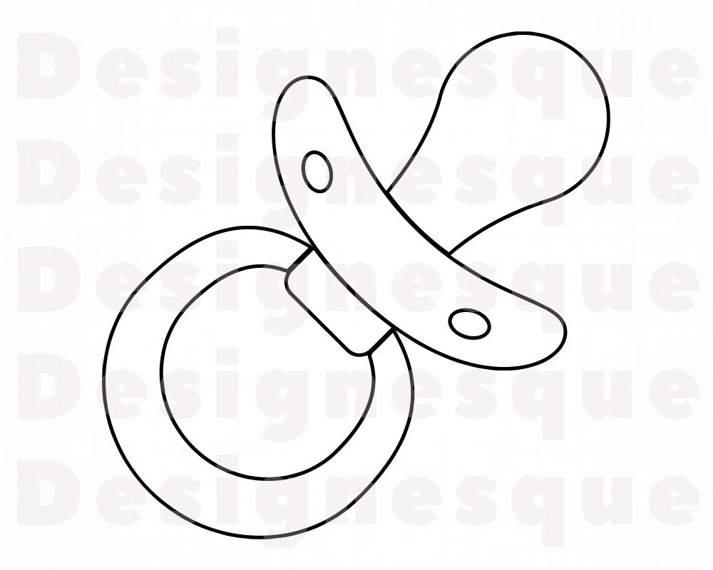 Pacifier Outline 4 SVG Pacifier Svg Baby SVG Baby Shower Etsy