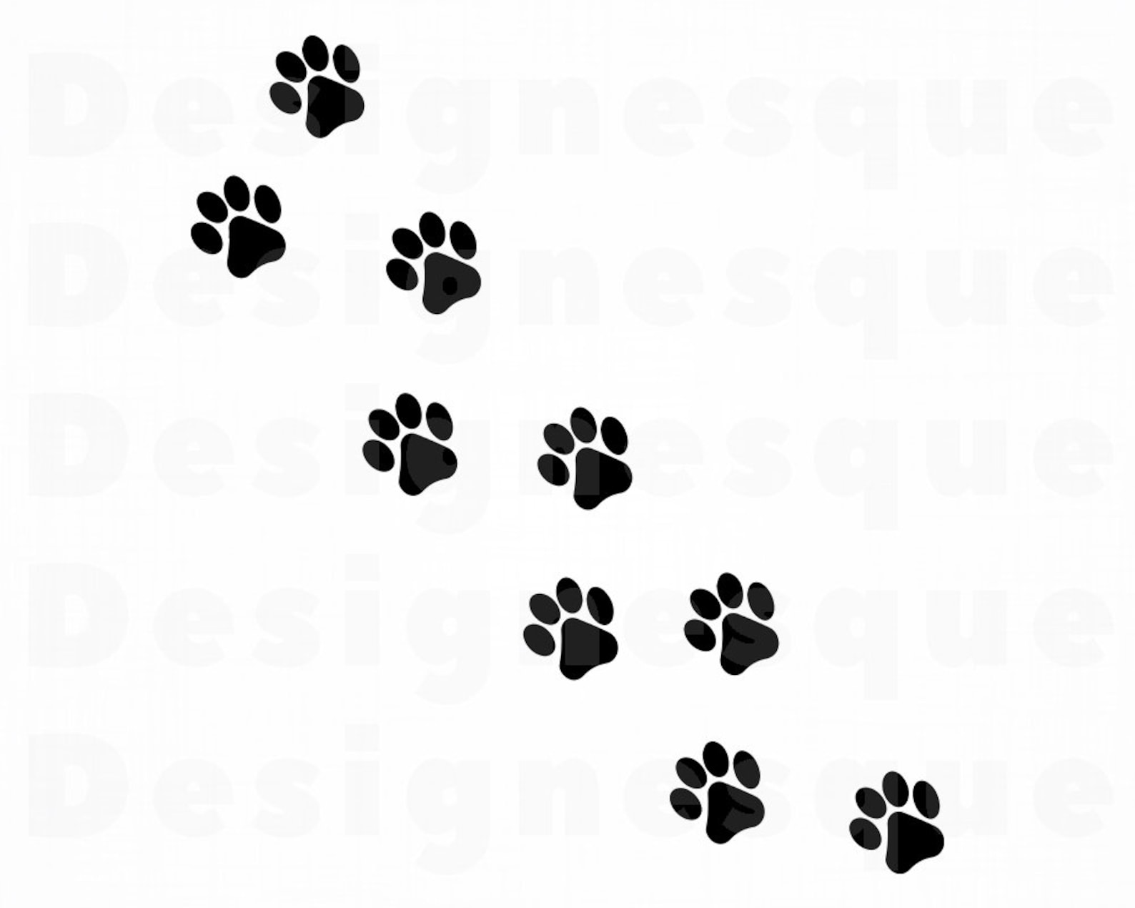 Paw Prints SVG 3 Paw SVG Dog Svg Cat Svg Paw Print | Etsy